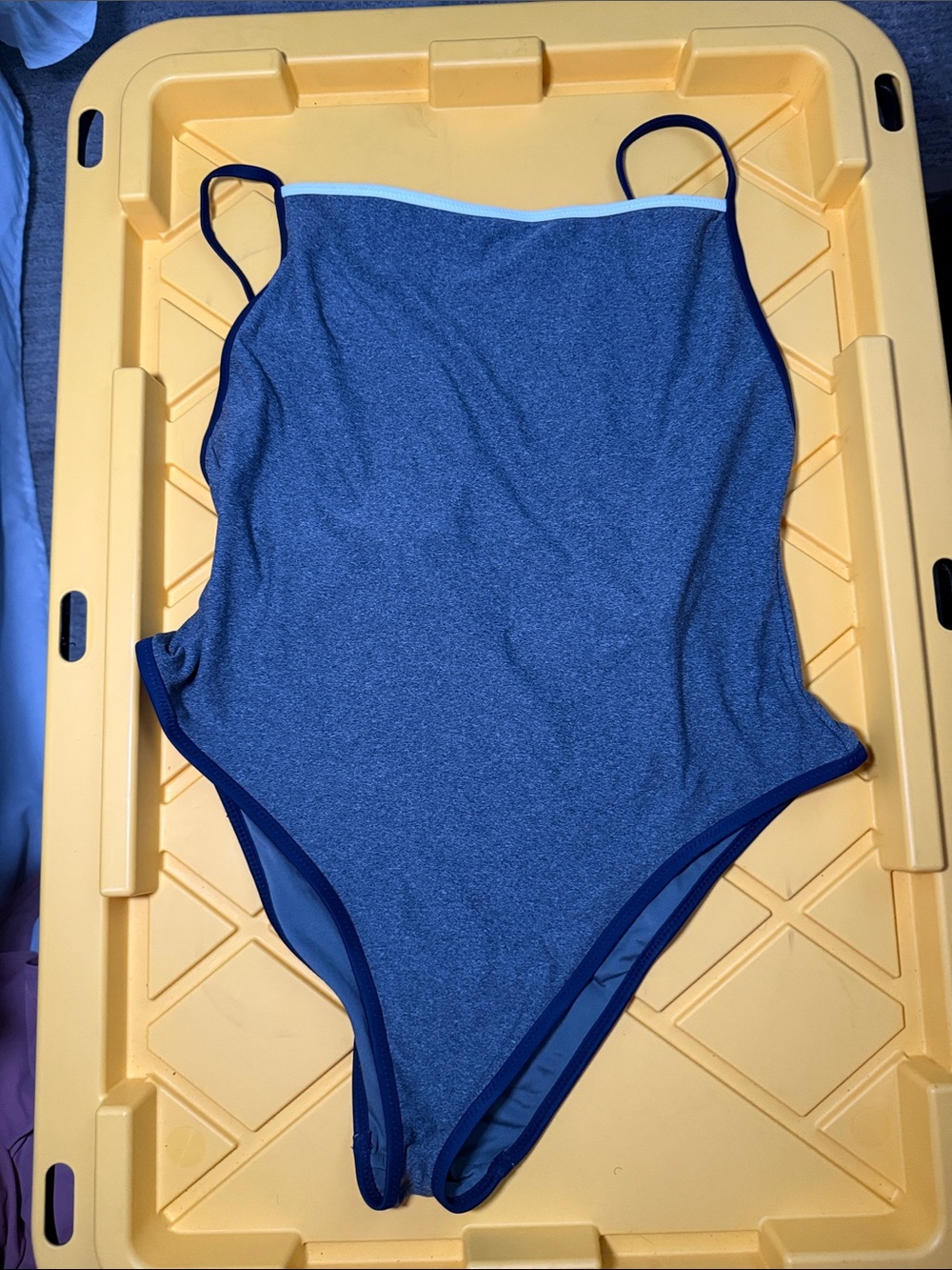 aerie Blue One-Piece Swimsuit with Light Blue Trim
